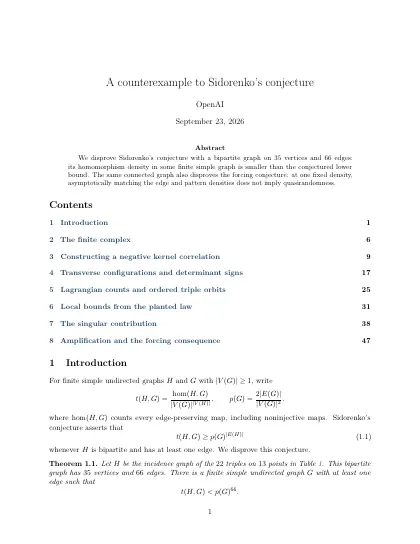 First page of A counterexample to Sidorenko's conjecture