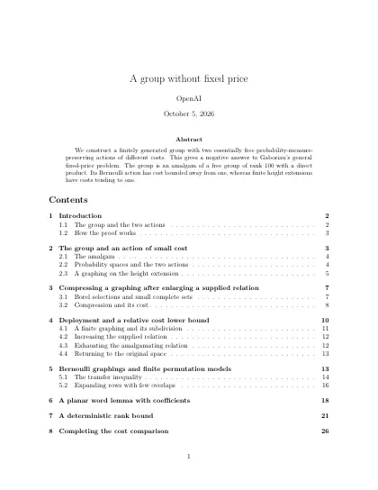 First page of A group without fixed price