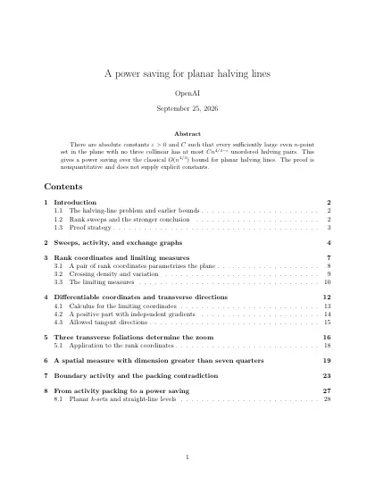 First page of A power saving for planar halving lines