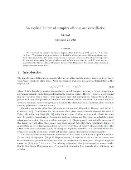 First page of An explicit failure of complex affine-space cancellation