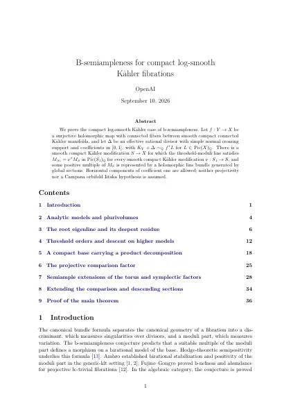 First page of B-semiampleness for compact log-smooth Kähler fibrations