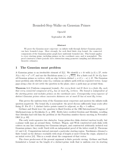 First page of Bounded-Step Walks on Gaussian Primes