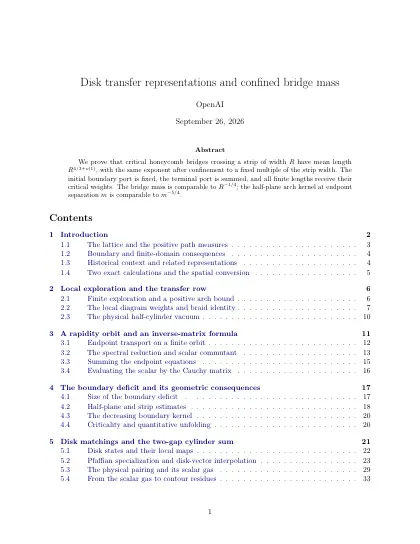 First page of Disk transfer representations and confined bridge mass