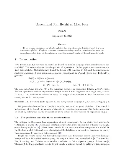 First page of Generalized Star Height at Most Four