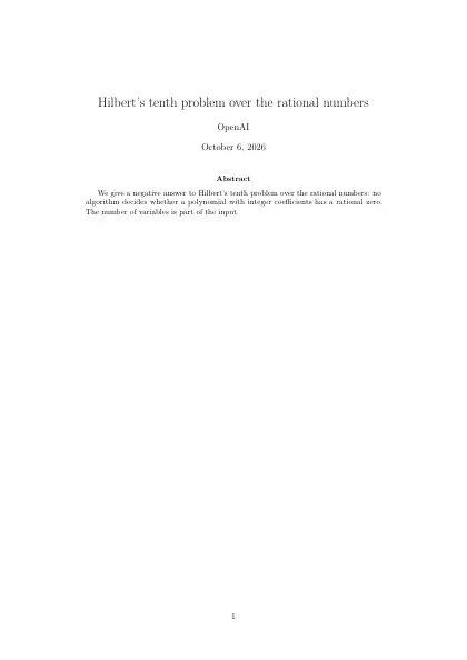 First page of Hilbert’s tenth problem over the rational numbers