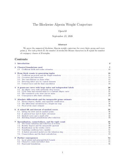 First page of The Blockwise Alperin Weight Conjecture