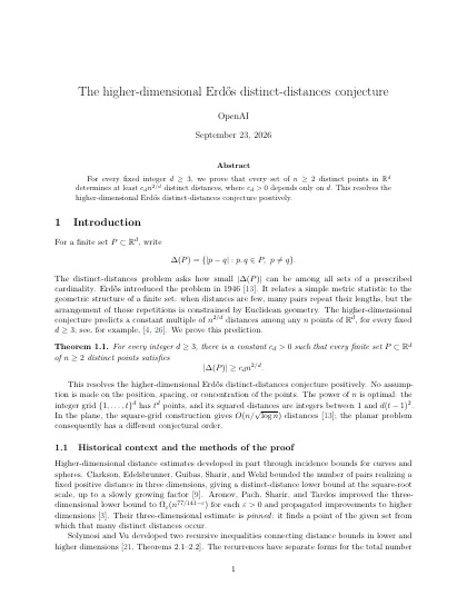First page of The higher-dimensional Erdős distinct-distances conjecture