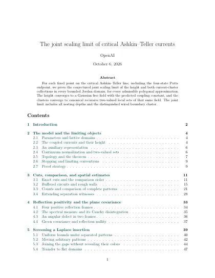 First page of The joint scaling limit of critical Ashkin-Teller currents