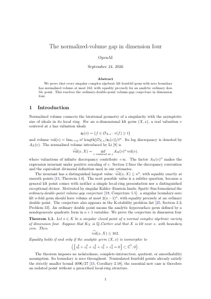 First page of The normalized-volume gap in dimension four