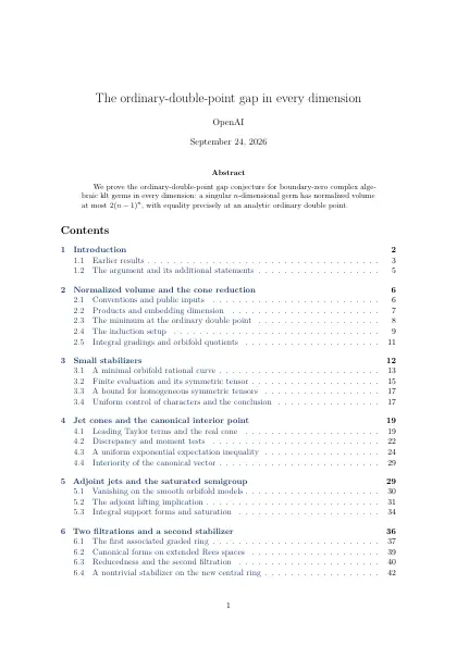 First page of The ordinary-double-point gap in every dimension