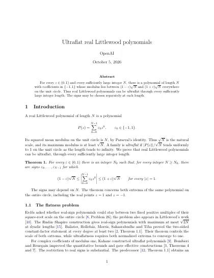 First page of Ultraflat real Littlewood polynomials